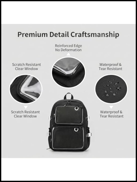 Ita Bag Clear Pin Display Backpack with Mesh Inserts Kawaii Cute Transparent main image 5